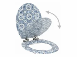 Helloshop26 Asiento de inodoro de MDF con tapa de cierre suave acabado porcelana 02_0002904 Azul celeste New