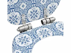 Helloshop26 Asiento de inodoro de MDF con tapa de cierre suave acabado porcelana 02_0002904 Azul celeste New