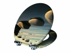 Asiento de inodoro de MDF con mecanismo de cierre suave gris piedra 19_0000676^Helloshop26 Clearance