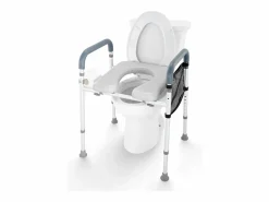Asiento de Inodoro Elevado SucceBuy, Ajuste de Altura en 7 Posiciones, 158,7 kg, Estructura de Aluminio Gris Best