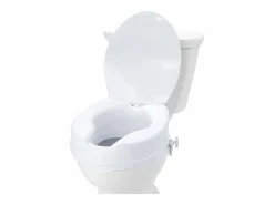 Asiento de inodoro elevado SucceBuy 10 cm, instalación rápida, plástico resistente, capacidad 136 kg, universal e higiénico Blanco Sale