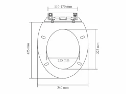 Helloshop26 Asiento de inodoro ovalado de cierre suave 02_0002889 Blanco Clearance