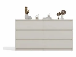 TOPESHOP Cómoda|ASTER - Cómoda grande dormitorio salón oficina - 6 cajones - 138x40x75cm - 6 cajones - estilo escandinavo