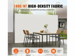 Auvent Laterales Retractil SucceBuy, 180 x 350 cm, Escreen de Privacidad para Terraza y Separador de Valla,^ Clearance
