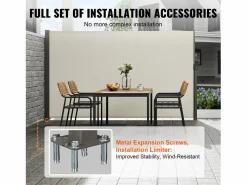 Auvent Laterales Retractil SucceBuy, 180 x 350 cm, Escreen de Privacidad para Terraza y Separador de Valla,^ Clearance