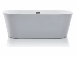 Shower & Design Bañera Semi Exenta|Bañera acrílica blanca, 255L, 180 x 75 x 58 cm, DIVINA