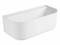 Bañera Semi Exenta|Bañera acrílica de pared blanca EQUINOXE de 170 cm