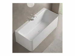 Bañera Semi Exenta|Bañera acrílica de pared URBAN blanca de 170 cm