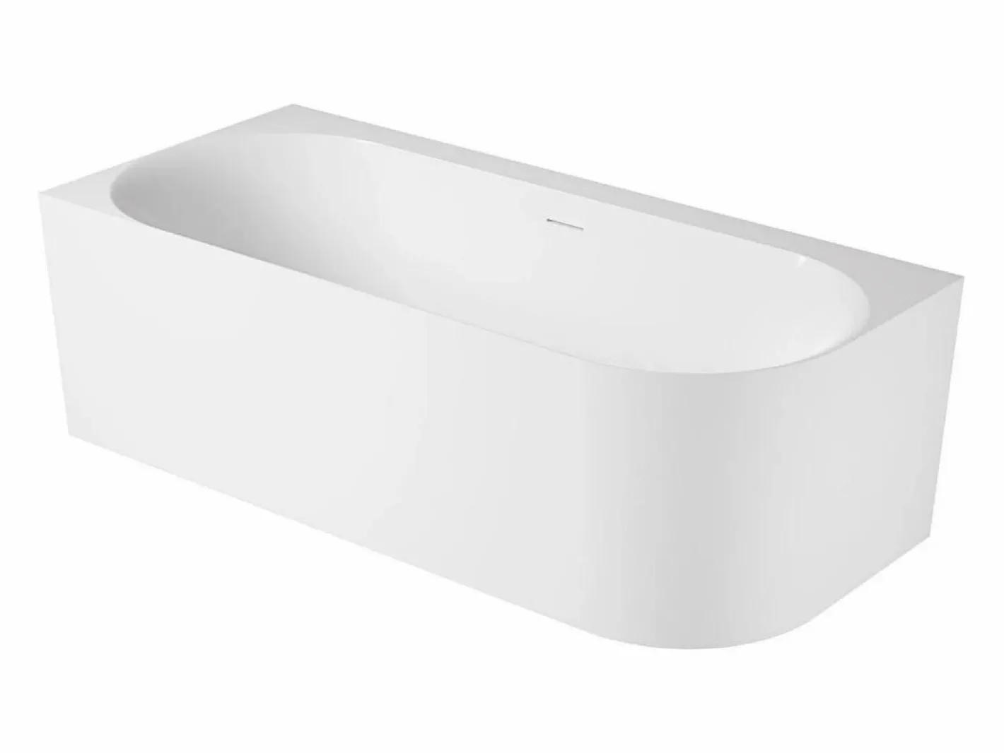 Bañera Rinconera|Bañera Semi Exenta|Bañera acrílica semiexenta blanca de 170 cm - Esquina izquierda FORMA