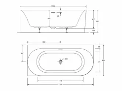 Bañera Rinconera|Bañera Semi Exenta|Bañera acrílica semiexenta blanca de 170 cm - Esquina izquierda FORMA