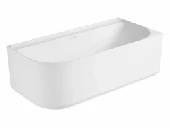 Bañera Rinconera|Bañera Semi Exenta|Bañera acrílica semi-exenta blanca de 170 cm - Ángulo recto EQUINOXE