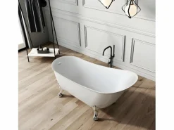 ROGIER & MOTHES Bañera con patas BALMAIN 161 cm patas ÁGUILA BRONCE ENVEJECIDO Blanco Discount