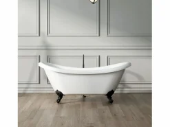 ROGIER & MOTHES Bañera con patas DARLINGTON 175 cm patas ÁGUILA CROMADAS Blanco / Plateado Clearance