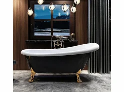 Bañera con patas RICHMOND NEGRA 171 cm patas LEÓN CROMADAS^ROGIER & MOTHES Outlet