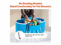 Higiene Y Cuidado De Mascotas|Bañera de Aseo, SucceBuy Bañera Plegable para Perro Claro para Pequeños Animales