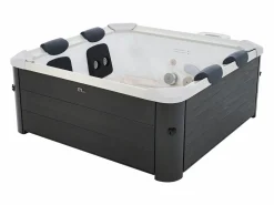 Mspa Spa Semirrígido|Bañera de hidromasaje 6 plazas antracita con LED, L160 m x l160m x Alt. 65 cm, NAPUKA de