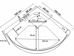 ELITESHOPPING Bañera De Hidromasaje|Bañera Rinconera|Bañera de hidromasaje 150 x 150 cm Cromoterapia 8 jets – White Maple