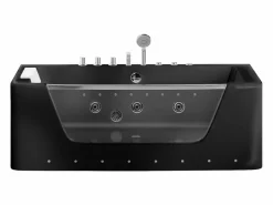 Shower & Design Bañera de hidromasaje acristalada con leds negra DYONA Negro New