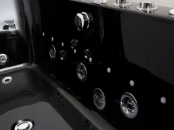 Shower & Design Bañera de hidromasaje acristalada con leds negra DYONA Negro New