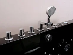 Shower & Design Bañera de hidromasaje acristalada con leds negra DYONA Negro New