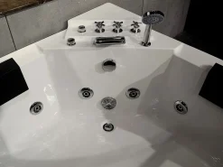 Bañera de hidromasaje angular de cristal, 2 plazas, 330 L, 138 x 138 x 59 cm - EVELINA^Shower & Design New