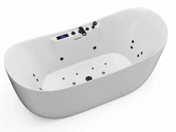 Shower & Design Bañera de hidromasaje asimétrica blanca - 190 L - 180 x 80 x 74 cm - BOLAZA Blanco Sale