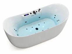 Shower & Design Bañera de hidromasaje asimétrica blanca - 190 L - 180 x 80 x 74 cm - BOLAZA Blanco Sale