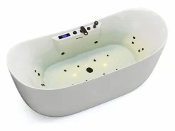 Shower & Design Bañera de hidromasaje asimétrica blanca - 190 L - 180 x 80 x 74 cm - BOLAZA Blanco Sale