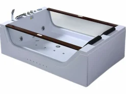 ELITESHOPPING Bañera De Hidromasaje|Bañera Rinconera|Bañera de hidromasaje blanca para 2 personas 180 X 120 cm 18 jets - Pearl