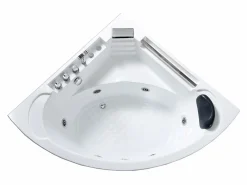 Bañera de hidromasaje blanca para 1 persona 135 X 135 cm 6 jets - Sage^ELITESHOPPING New