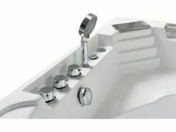 Bañera de hidromasaje blanca para 1 persona 135 X 135 cm 6 jets - Sage^ELITESHOPPING New