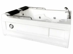 ELITESHOPPING Bañera de hidromasaje blanca 175 X 132 cm Cromoterapia 14 jets - Fleur Blanco Hot