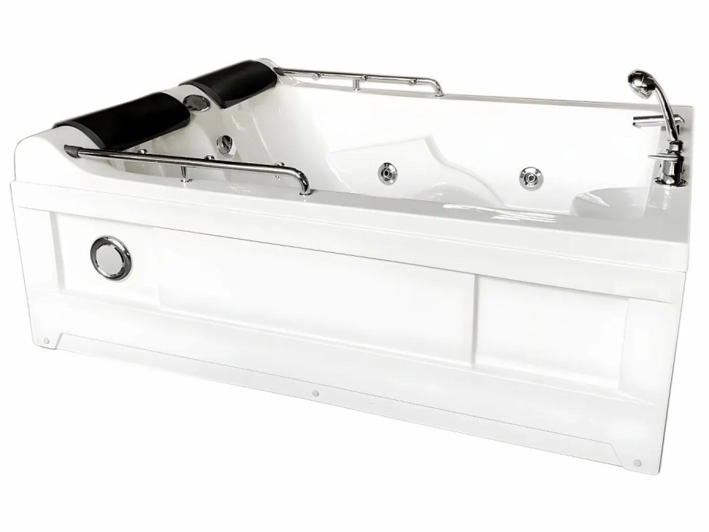 ELITESHOPPING Bañera de hidromasaje blanca 175 X 132 cm Cromoterapia 14 jets - Fleur Blanco Hot