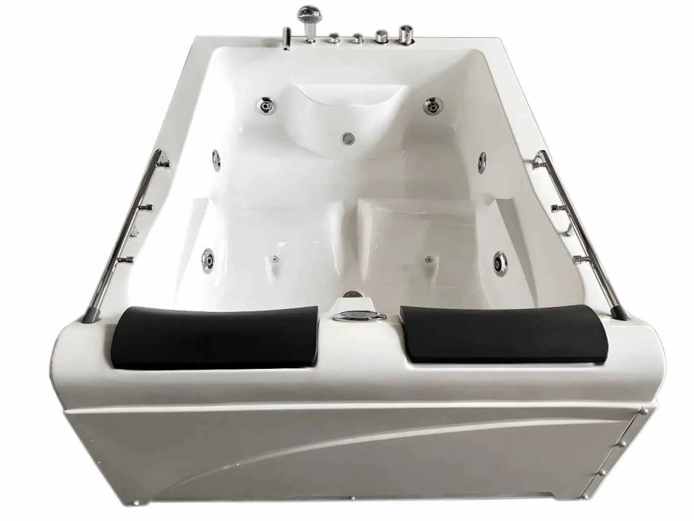 ELITESHOPPING Bañera de hidromasaje blanca 175 X 132 cm Cromoterapia 14 jets - Fleur Blanco Hot