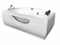 ELITESHOPPING Bañera De Hidromasaje|Bañera Rinconera|Bañera de hidromasaje blanca 170 X 90 cm 11 jets - Freesia
