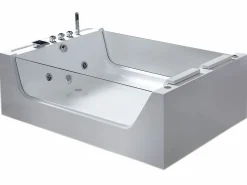 ELITESHOPPING Bañera de hidromasaje con cristal panorámico 170 X 120 cm 8 jets - Gemma Blanco Outlet