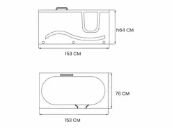 ELITESHOPPING Bañera De Hidromasaje|Bañera Rinconera|Bañera de hidromasaje con puerta la derecha 153 x 76 cm – Pansy