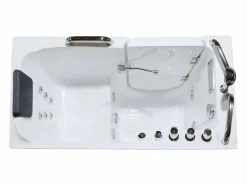 Shower & Design Bañera de hidromasaje con puerta - 1 plaza - 355L - 134,5 x 67,3 x 106 cm - BURAM Blanco Online
