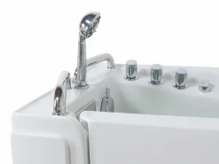 Shower & Design Bañera de hidromasaje con puerta - 1 plaza - 355L - 134,5 x 67,3 x 106 cm - BURAM Blanco Online
