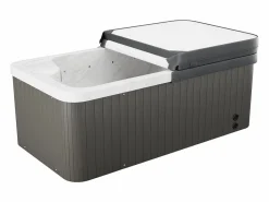 VOGUE SPA Bañera de hidromasaje de 2 plazas perlado con cubierta, 18 jets, Ancho 210 x Prof. 110 x Alt. 74 cm, motor BALBOA, TAHITI Blanco Best