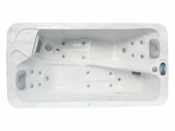 VOGUE SPA Bañera de hidromasaje de 2 plazas perlado con cubierta, 18 jets, Ancho 210 x Prof. 110 x Alt. 74 cm, motor BALBOA, TAHITI Blanco Best