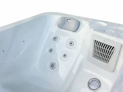 VOGUE SPA Bañera de hidromasaje de 2 plazas perlado con cubierta, 18 jets, Ancho 210 x Prof. 110 x Alt. 74 cm, motor BALBOA, TAHITI Blanco Best