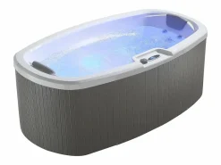 VOGUE SPA Bañera de hidromasaje de 2 plazas con cubierta, 14 chorros, Ancho 210 x Prof. 110 x Alt. 74 cm, sistema BALBOA, SAMOA IV Blanco