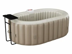 VOGUE SPA Spa Hinchable|Bañera de hidromasaje hinchable ovalado 2 plazas, Ancho 190 x Prof. 120 x Alt. 65 cm, 90 chorros de aire, gris , B-LUCKY
