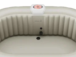 VOGUE SPA Spa Hinchable|Bañera de hidromasaje hinchable ovalado 2 plazas, Ancho 190 x Prof. 120 x Alt. 65 cm, 90 chorros de aire, gris , B-LUCKY