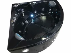 ELITESHOPPING Bañera De Hidromasaje|Bañera Rinconera|Bañera de hidromasaje negra 150 X 150 cm Cromoterapia 14 jets - Verbena