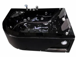 ELITESHOPPING Bañera De Hidromasaje|Bañera Rinconera|Bañera de hidromasaje negra 170 X 115 cm para 2 personas 15 jets - Black Dahlia