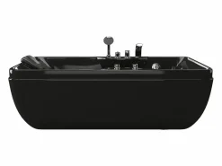Vente-unique Bañera de hidromasaje negra ángulo derecho, 1 plaza, 150 x 75 x 54,5 cm, 750W, GAVINO Negro Discount