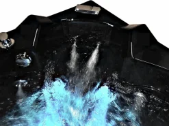 ELITESHOPPING Bañera de hidromasaje negra 150 X 150 cm doble bomba 20 jets - Magnolia Negro Sale