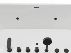 Shower & Design Bañera De Hidromasaje|Bañera de hidromasaje rayada blanca - 265 L - 170 x 80 x 58 cm - SIZORA